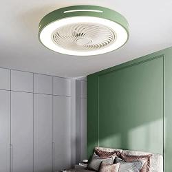 ATELANGE 19.7 In Flush Mount Invisible Ceiling Fan Light With Remote Control 3 Colors 3 Speeds Ceiling Fan With Light Enclosed Bladeless Ceiling Fan Light With Timing Function Pure Copper Motor For Ho