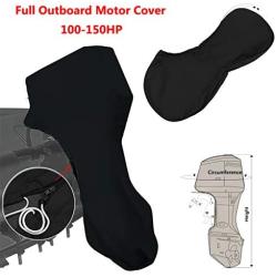 dDanke Black Full Outboard Motor Cover Fits Boat Motors 100-150HP Waterproof Rainproof Cover