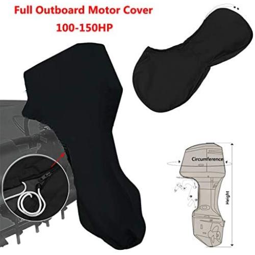 dDanke Black Full Outboard Motor Cover Fits Boat Motors 100-150HP Waterproof Rainproof Cover