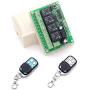 Calvas DC 12V 4CH Relay Module 433MHz Receiver Wireless Remote Control Switch Motor Controller for Anti-theft alarm with Jumper Cap - (Color: Switch w 2RF)