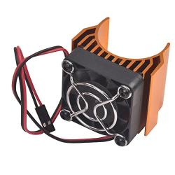 Hosim RC Motor Heatsink 40mm with Fan fits Brush RC CAR 540 550 Upgrades RC Cooling Fan for Brushless 3650 3660 3674 Electric Motors of 1/10 RC Crawler Car Truck Buggy (Gold)