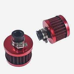 Miaowa 2PCS 12mm Air Filter Mini Universal Red Motor Cone Cold Clean Air Intake Filter Turbo Vent Breather