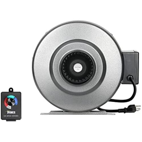 iPower 4 Inch 190 CFM Duct Inline HVAC Exhaust Blower Ventilation Fan with Variable Speed Controller, 4