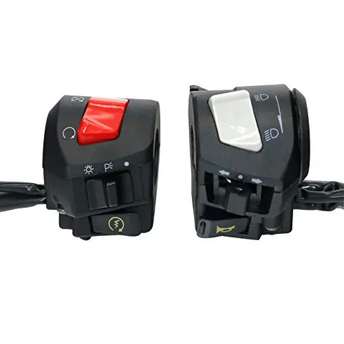 LMoDri Motorcycle Handle Bar Left Right Switches Horn Turn Signal Headlight Fog Light Electric Start Handlebar Controller Switch LMoDri Motorcycle Handle Bar Left Right Switches Horn Turn Signal Headlight Fog Light Electric Start Handlebar Controller Switch