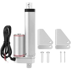 Walfront 100mm Stroke Linear Actuator 24V Small Electric Linear Actuator Cylinder Lift Stroke Heavy Duty 750N Maximum Push Linear Actuator with Mounting Brackets