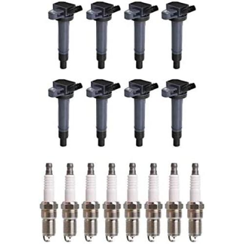 ENA Ignition Coil Pack and Spark Plug Set of 8 Compatible with Toyota 4Runner Tundra Sequoia 4.7L V8 Replacement for UF230