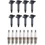 ENA Ignition Coil Pack and Spark Plug Set of 8 Compatible with Toyota 4Runner Tundra Sequoia 4.7L V8 Replacement for UF230