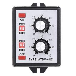 Twin Timer Relay, ATDV-NC On Off Twin Timer Relay Knob Control Time Switch Control Adjustable 6S-60M AC 220V