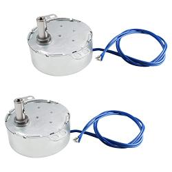 Fielect 2Pcs Synchronous Motor AC 110V 15-18RPM Turntable Motor CCW Direction 4W TYC-50 Horizontal Hole Tapping Shaft