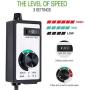 Cdmall Electronic Fan Speed Controller Variable Adjuster for Hydroponics Inline Duct Exhaust Ceiling Fans with 6 Long 120V 15A Cord