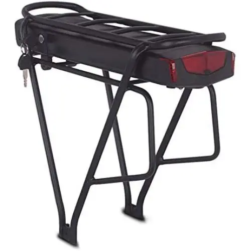 Grideto Electric Bike Lithium-ion Battery 36V/48V/52V, Electric Bicycle Rear Rack Battery with Luggage Carrier and Rear Lights, for 750W 500W 250W Motor,36V19.2AH