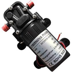 CYBERNOVA DC12V 73PSI 3.5L/m Fresh Water High Pressure Diaphragm Self Priming Pump with Hose Clamps Farm/Garden/Agriculture/Vehicle cleaning(5206-uscn)