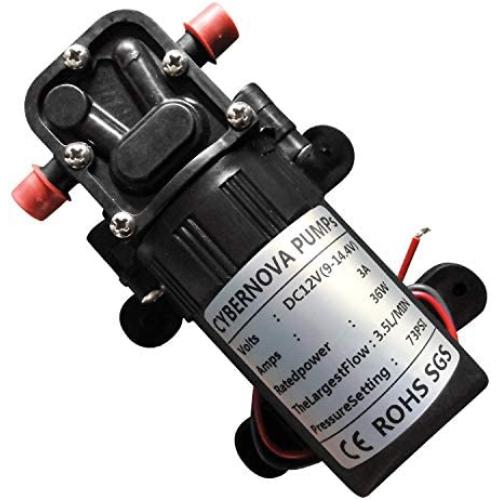 CYBERNOVA DC12V 73PSI 3.5L/m Fresh Water High Pressure Diaphragm Self Priming Pump with Hose Clamps Farm/Garden/Agriculture/Vehicle cleaning(5206-uscn)
