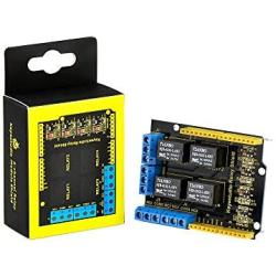 KEYESTUDIO 4 Channel Relay Shield 5V for Arduino Controller R3 ARM PIC AVR STM32 Raspberry Pi HIGH Level Trigger Relay Module Expansion Board