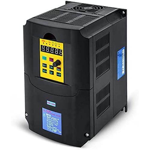 HKS VFD 5.5KW 7.5HP 220V 1 or 3 Phase Input 3 Phase 0-400HZ Output 36A Variable Frequency Drive Controller Vector Control Inverter Converter for CNC Motor Speed Control and Spindle