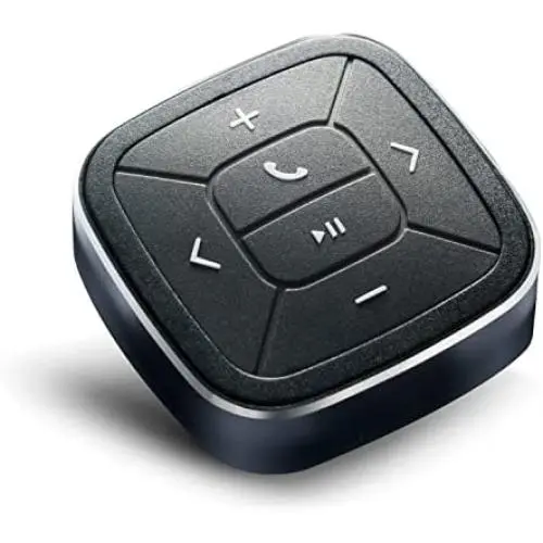 TUNAI Button Bluetooth Remote Control Kit for iPhone and Android; Wireless IPX7 Waterproof Phone Controller for Car Bike Motorbike Steering Wheel; Stereo, Audio, Siri & Camera