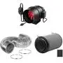 iPower 6 Inch 395 CFM Exhaust Inline Fan with Speed Controller and Hook Designed Air Carbon Filter with 8 Ft Aluminum Foil Dryer Ducting for Grow Tent, 6 Fan&Filter