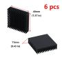 Antrader 6pcs Aluminum Chipset Heat Radiator Cooling Fin Heatsink 40mm x 40mm x 11mm Black