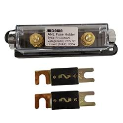 JWDAWN 1Pc ANL Fuse Holder +2Pcs Bolt On Stud ANL Fuse 100A 100 Amp for Golf Cart Electric Forklift Vehicle Material Handling Truck Motor Controller Battery Charger Scissor Lifts Boat Accessories