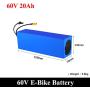 60V 20Ah E-Bike Lithium-Ion Battery, Rechargeable Replacement Battery Pack, Built-in 30A BMS + 60V 5A Charger, for 500W-2000W Motor