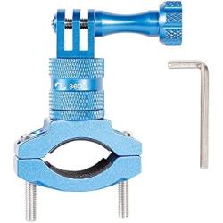 Bike Handlebar Mount for Gopro Hero 9/8/7/6/5/4/3 Session Sj4000 Yi 4K AKASO Campark,Aluminium 360 Degree Rotation Mountain Bicycle Motorcycle Camera Clamp Clip, for Biking, Motorcycling (Blue)