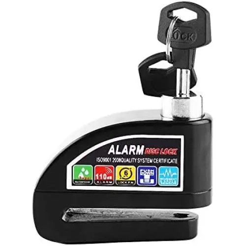 Alarm Disc Brake Lock, Motorcycle Scooter ycle Anti Theft Disc Brake Lock Security Alarming System(Black) Motorbike Alarm Motorbike Alarm