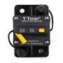 T Tocas 50 Amp Thermal Circuit Breaker with Switch Manual Reset for Boat Marine RV Yacht Battery Truck Solar, 12V - 48V DC, Waterproof (50A)