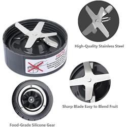 Blender Blade Replacement – New Bearing Replacement Blade Compatible with NutriBullet 900W/600W – Cross Blender Blade with O-Ring Sealing Gasket – Premium Stainless Steel Blade