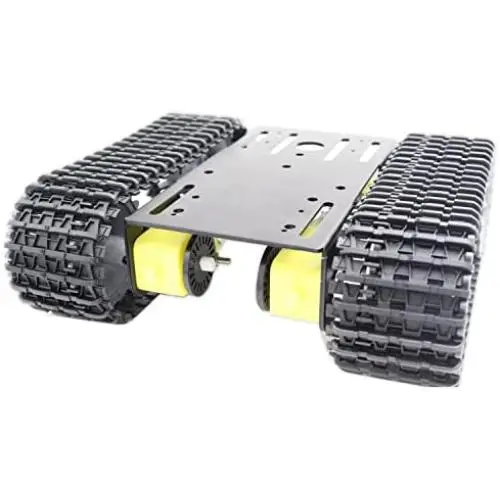 Intelligent RC Robotic Platform with 4PCS TT DC Motor, Robotic Caterpillar Moving Tank Chassis with Track & Metal Plate for Arduion Code Programming ROS Project Learning Education Tool Science Kit Intelligent RC Robotic Platform with 4PCS TT DC Motor, Robotic Caterpillar Moving Tank Chassis with Track & Metal Plate for Arduion Code Programming ROS Project Learning Education Tool Science Kit