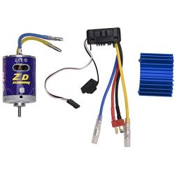Brush Power Set, Durable 540 Brushed Motor with Cooling Fin + 45A Brushed ESC Set for 1/10 RC Buggy Truggy Truck(Blue) Car Model Accessory