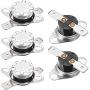 uxcell KSD301 Thermostat 105°C/221°F 10A Normally Closed N.C Adjust Snap Disc Temperature Switch 5pcs