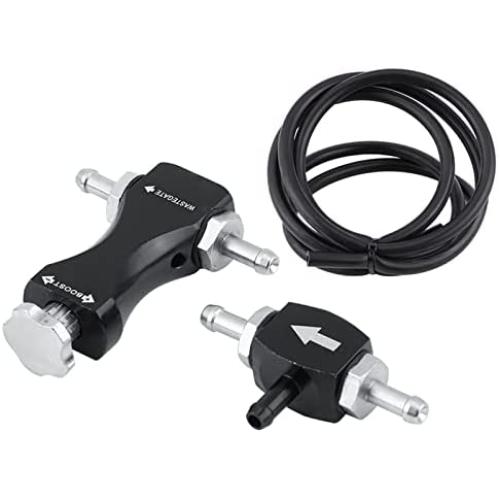 Qiilu Universal Tee Bleed Valve Manual Boost Controller Kit for Car Bilateral Turbo Adjustable