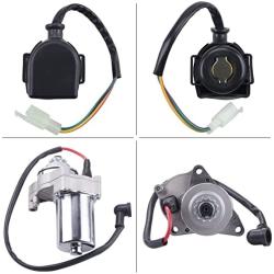 JINGKE 12 Teeth Starter Motor Starter Relay Solenoid for Tao Tao 125cc 110cc-50cc ATV Coolster Motor Four 4 Wheeler Chinese Pit Dirt Bike 4 Wheelers Go Karts Dune Buggy Sandrail Quad SSR Roketa