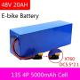 Wnicek 48V 20Ah Ebike Battery 20000mAh 13S4P Lithium-Ion Battery Pack Waterproof PVC Electric Bike Battery with 2A Charger Fit for 1000W 750W 500W 350W 250W 200W Motor