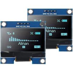 Alinan 2pcs OLED Display Module I2C 4pin 128X64 1.3 Inch Display Module SSD1106 Blue for R3 STM