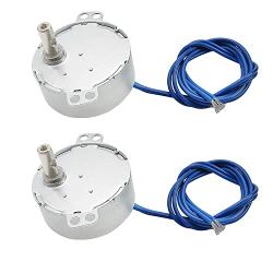Fielect 2Pcs Synchronous Motor AC 110V 60-70RPM Turntable Motor CW/CCW Direction 4W TYC-50 Horizontal Hole Tapping Shaft