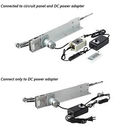 JQDML Reciprocating Linear Actuator 24V Adjustable Stroke 30-80mm 1.18-3.15 inch 120rpm Variable Speed with Remote Control, DC Power Adapter and End Connector