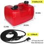 VEITHI Rectangular Portable Boat Fuel Tank with Hose Connector for Marine Outboard Motor Fuel Tank- Red (1pack)