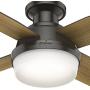 Hunter Dempsey Indoor Low Profile Ceiling Fan with LED Light and Remote Control