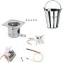 GRISUN Fire Burn Pot, Hot Rod Ignitor, Auger Motor and Grill Induction Fan Kit Replacement Parts Wood Pellet Grill Drip Grease Bucket
