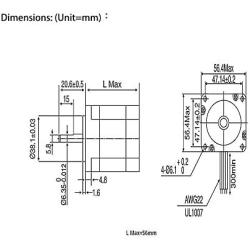 ATO Stepper motor Nema 23, 1A/2A/3A, Nema 23 Stepper MotorBipolar,1.8 Degree, 2 Phase 6 Wires,for CNC Mill Lathe Router (1A)