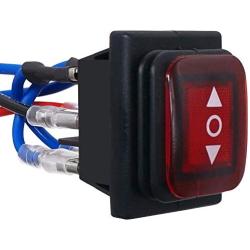 TWTADE Momentary Polarity Reverse Switch Waterproof Control Rocker Toggle Switch DC Motor 10A (LED DC 12V) 6 Pin 3 Position (ON)-Off-(ON) With Wire