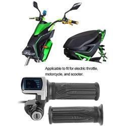 Akozon Electric Throttle Grip 36V Half-Twist Throttle with LED Power Indicator Key Lock for Electric Bikes Scooters Motorcycle