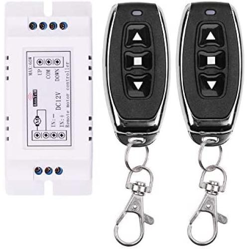 Motor Wireless Remote Switch 12V Universal 2 Channel RF Remote Control, 433Mhz Remote Receiver Switch 9V - 12V DC Motor Controller 2 Transmitter with 1 Receiver