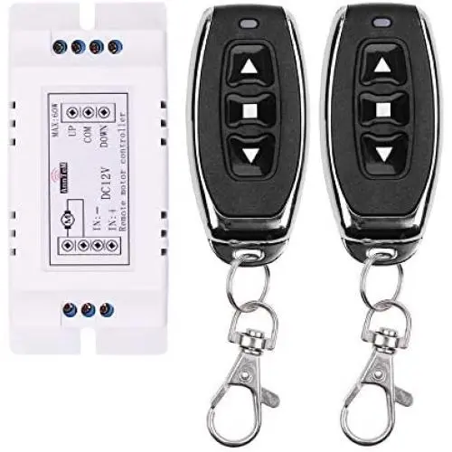 Interrupteur sans fil à télécommande 12V Universal 2 Canaux RF, Récepteur 433Mhz, Contrôleur de Moteur 9V - 12V DC avec 2 Émetteurs et 1 Récepteur Interrupteur sans fil à télécommande 12V Universal 2 Canaux RF, Récepteur 433Mhz, Contrôleur de Moteur 9V - 12V DC avec 2 Émetteurs et 1 Récepteur