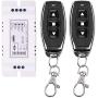 Motor Wireless Remote Switch 12V Universal 2 Channel RF Remote Control, 433Mhz Remote Receiver Switch 9V - 12V DC Motor Controller 2 Transmitter with 1 Receiver