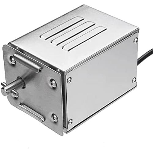 NOMAL Universal Grill Electric BBQ Spit Motor Stainless Steel Rotisserie Roaster Electric Replacement Rotisserie Motor 110 V 15W for Most Burner Grills Camping Party Cooking Roast Lamb (Sliver)