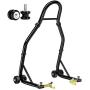 VIVOHOME 1100 Lbs Steel Wide Deck Motorcycle Lift ATV Scissor Lift Jack with SPECSTAR Heavy Duty Motorcycle Rear Wheel Lift Universal Sport Bike Swingarm Spool Paddock Stand Combo