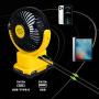 Cordless Jobsite Fan For DeWALT 18V 20V Max 60V Flex Battery Brushless Motor With USB A+C Fast Charging For Camping Workshop and Construction Site(Battery not included)