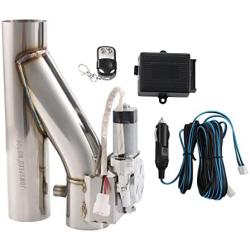 2.5 inch 63mm Stainless Steel Electric Exhaust Cutout Motor E-cut Valve Kit , Catback Single Y Pipe with One Controller Remote Kit